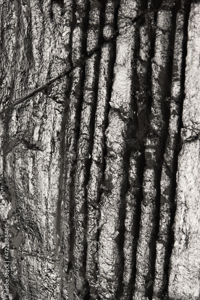 Fototapeta premium Concrete plated with silver and scratched vertically, creative background, high resolution