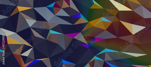 Color Blend Rainbow Trendy Low Poly BG Design