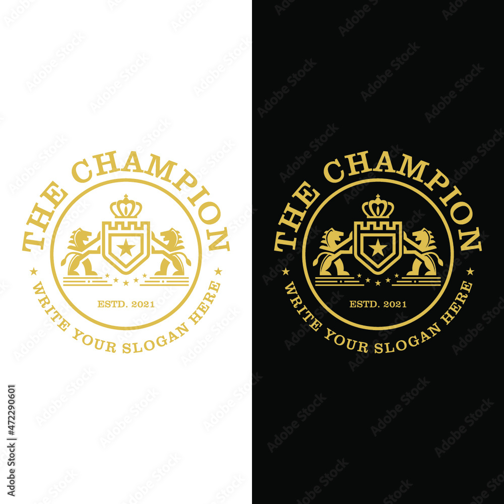 Luxury Golden Royal Lion King logo design Luxury Golden Royal Lion King logo design