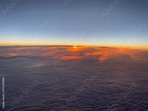 Aerial photo - Beautiful sky and sunset above the clouds