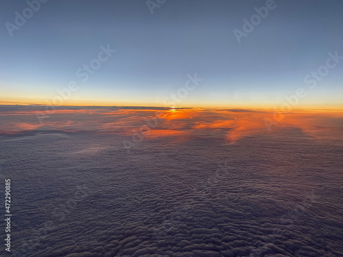 Aerial photo - Beautiful sky and sunset above the clouds