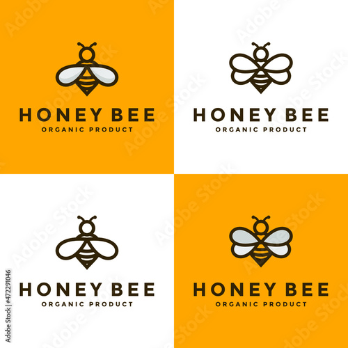 Cute honey Bee Logo Design
