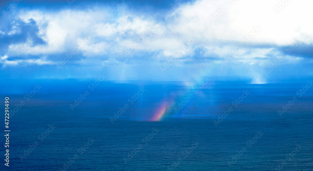 Beautiful rainbow over the ocean
