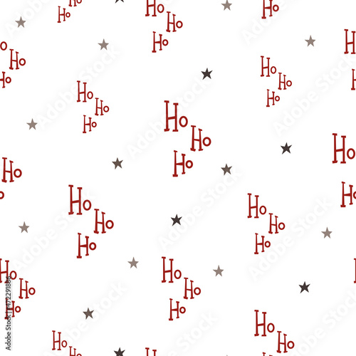 Christmas ho ho ho pattern in hand drawn style on white background. Vector stock illustration