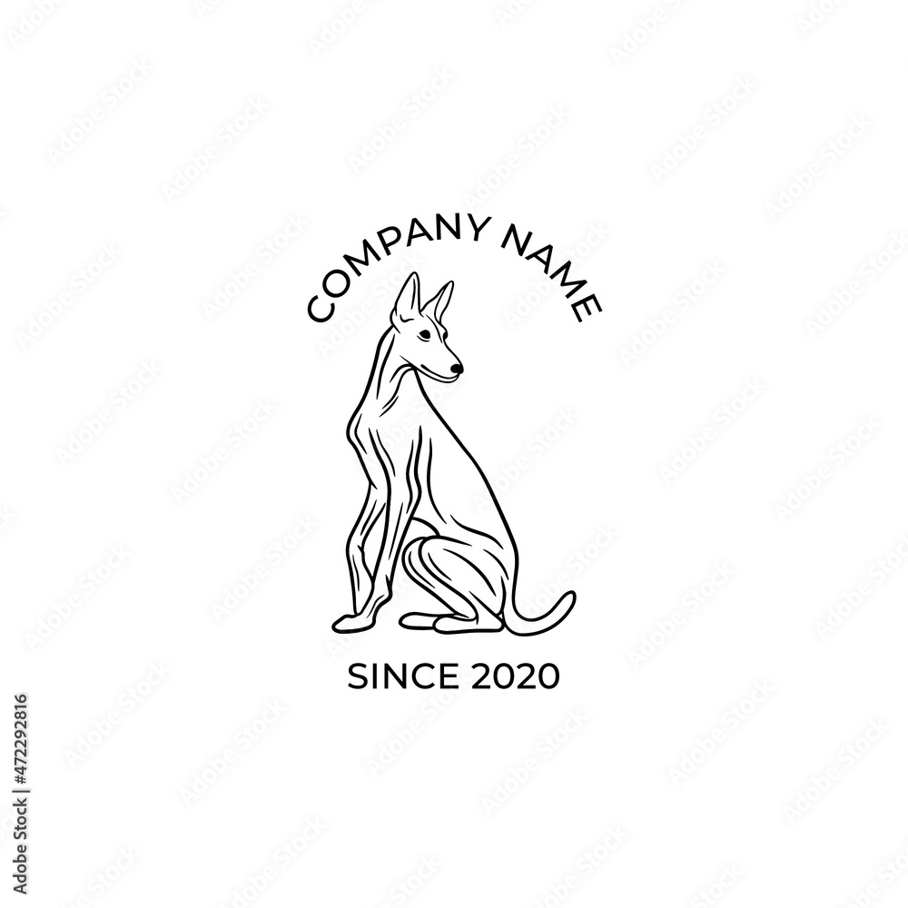 Fototapeta premium logo pet vintage vector dog