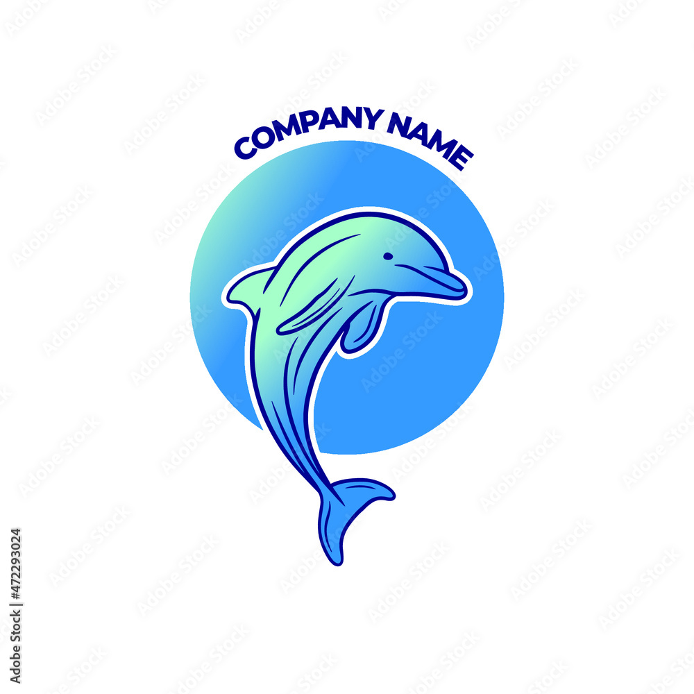 Obraz premium Dolphin logo emblem for business