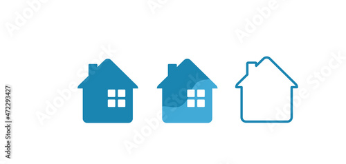 House  home  blue  vector icon