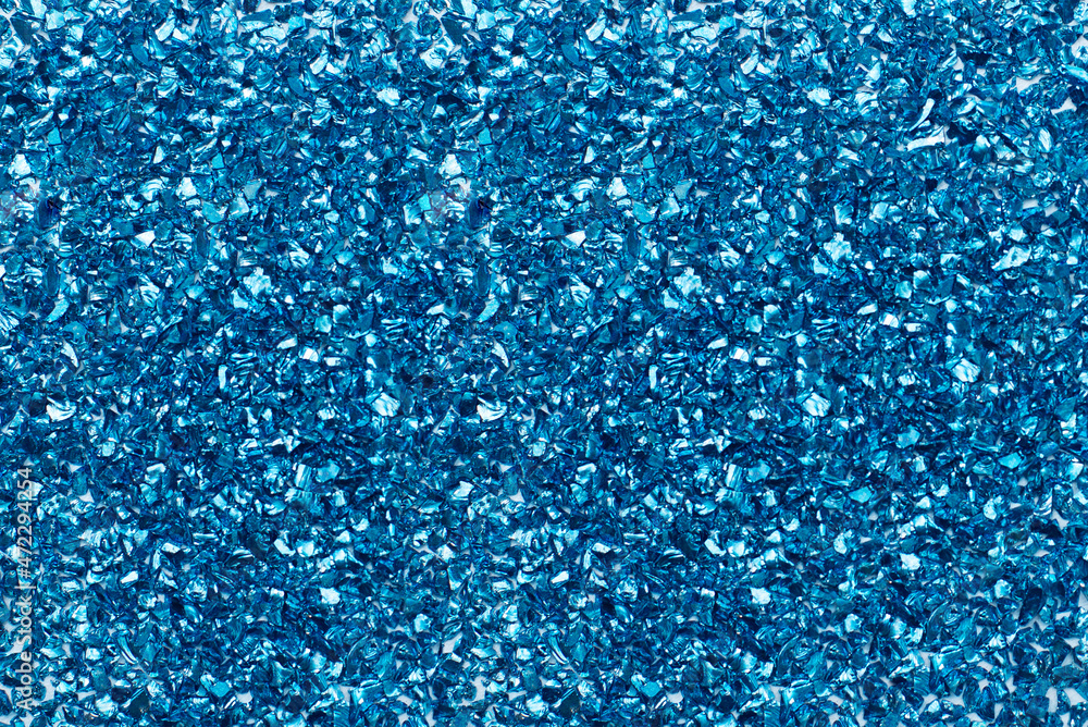 bright glitter, blue background. Blue light gradient wall background and floor, cool tones wallpaper effect.