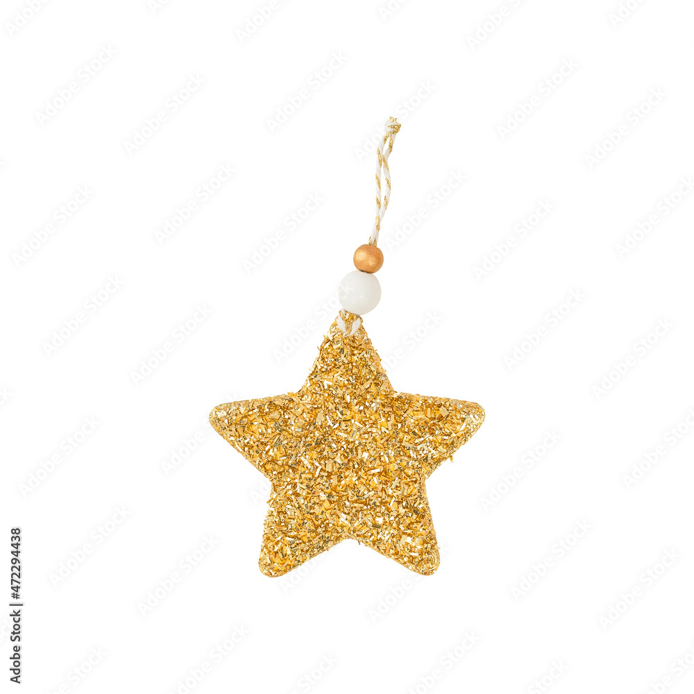 Christmas Tree Toy Figure Star Golden isolated Christmas Tree Toy Figure Star Golden isolated