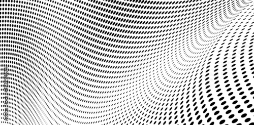 Abstract halftone wave dotted background