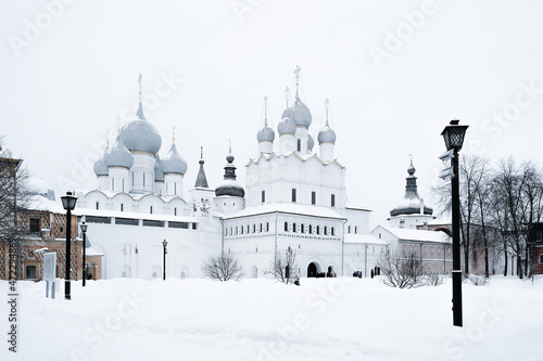 Temple with snow winter Rostov