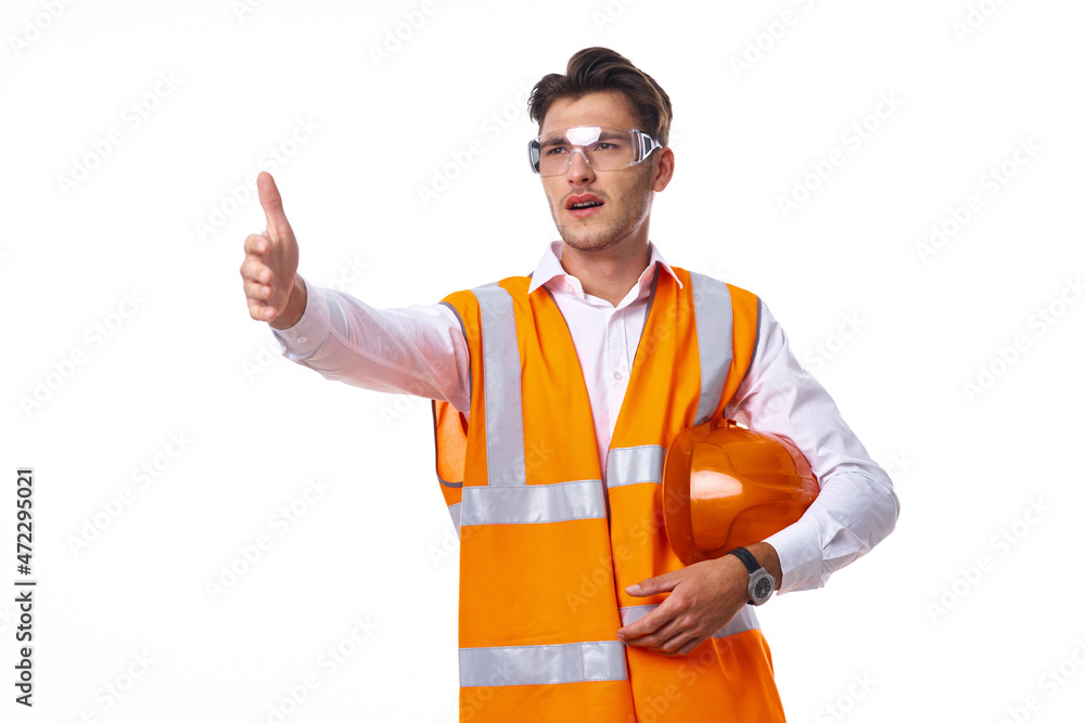 man in working orange uniform construction work man in working orange uniform construction work