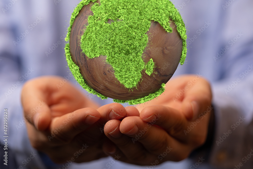 volumetric green recycling sign 3d digital