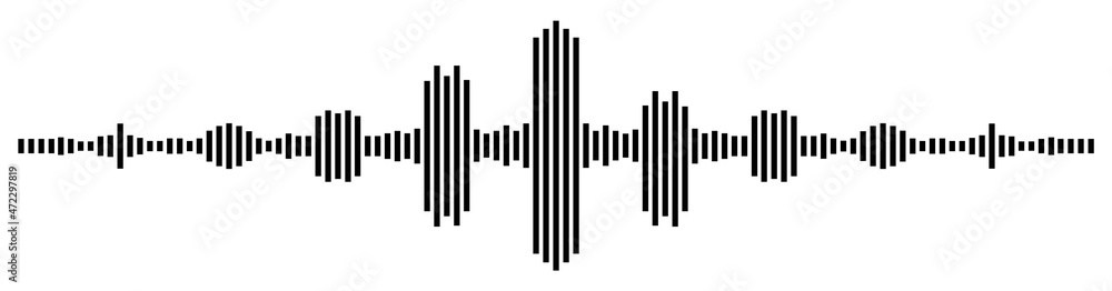 Black color sound wave on white background Black color sound wave on white background