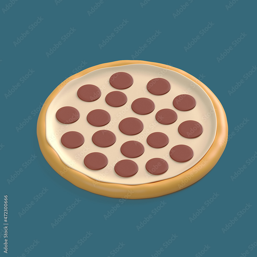 3d illustration of Pizza icon 3d illustration of Pizza icon