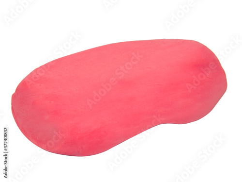 Pink soap for hands isolated on the white background