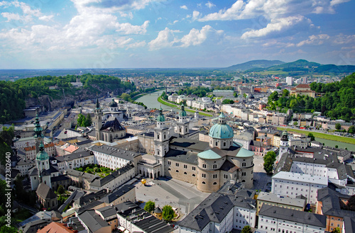 Panoramic View of Salzburg, with the Cathedral in the centre © Catalin
