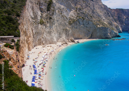 Stunning Cliffs and Crystal Clear Sea at Porto Katsiki, Lefkada, Greece