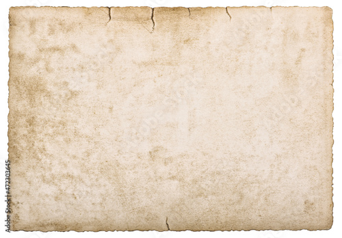 Used paper texture. Old cardboard isolated white background