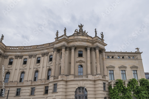 Architectural fragments of Old University Library (1810) at Bebelplatz in Berlin. Germany.