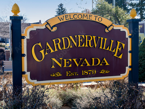 Welcome to Gardnerville Nevada road sign
 photo