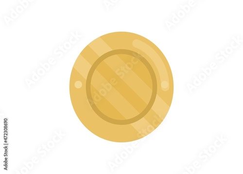 Golden coin. Simple flat illustration
