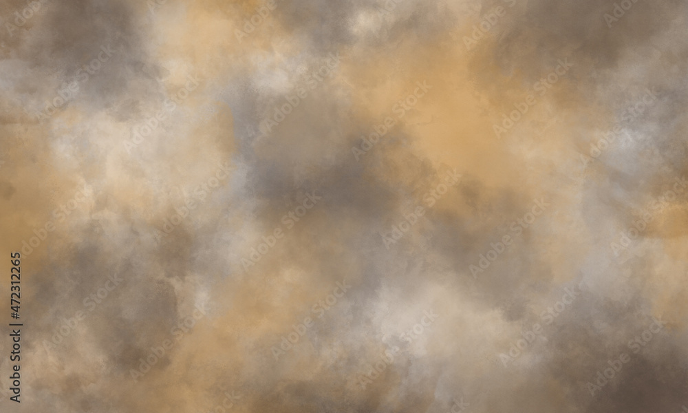 Obraz premium Abstract watercolor background in brown, yellow and gray tones. Copy space, horizontal banner.