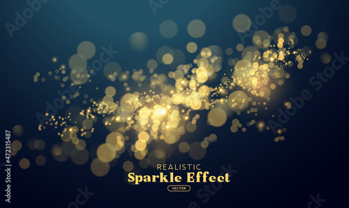 Abstract special effect gold sparkle and glitter dust effect. Events Vector illustration.