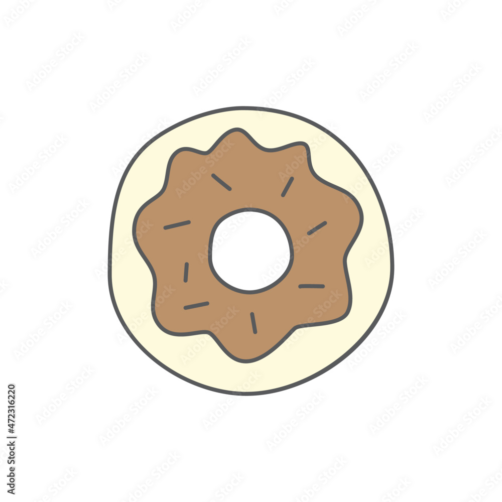 Donut, doughnut icon symbol in color icon, isolated on white background Donut, doughnut icon symbol in color icon, isolated on white background