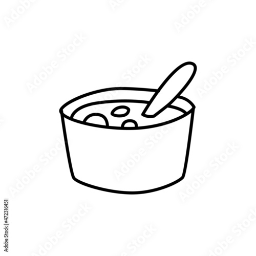 creme brulee, dessert icon symbol in flat black line style, isolated on white background