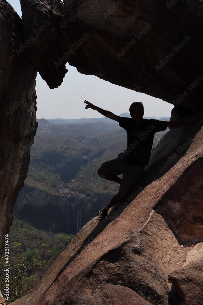Obraz premium climber on a cliff