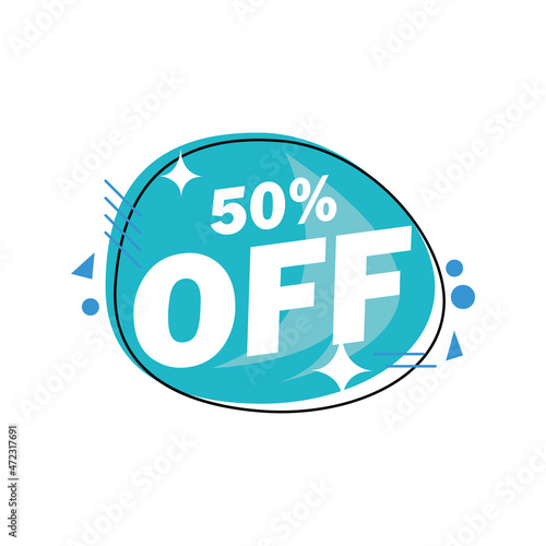 fifty percentage off sign
