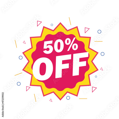 fifty percentage off label
