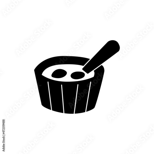 creme brulee, dessert icon symbol in solid black flat shape glyph icon, isolated on white background