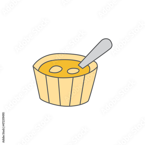 creme brulee, dessert icon symbol in color icon, isolated on white background