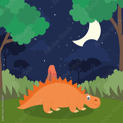 orange spinosaurus poster