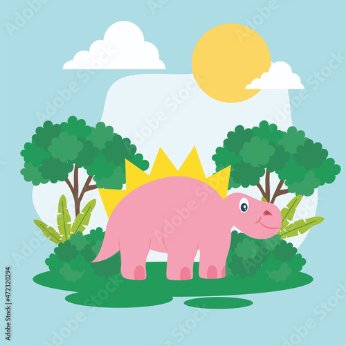 pink spinosaurus card