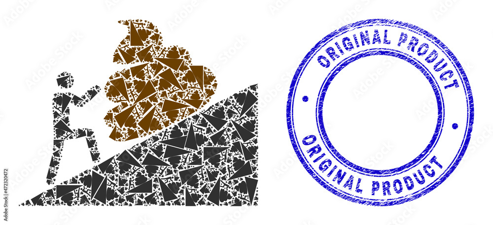 Foto Vector man moving shit up icon mosaic is constructed with random recursive man moving shit up elements