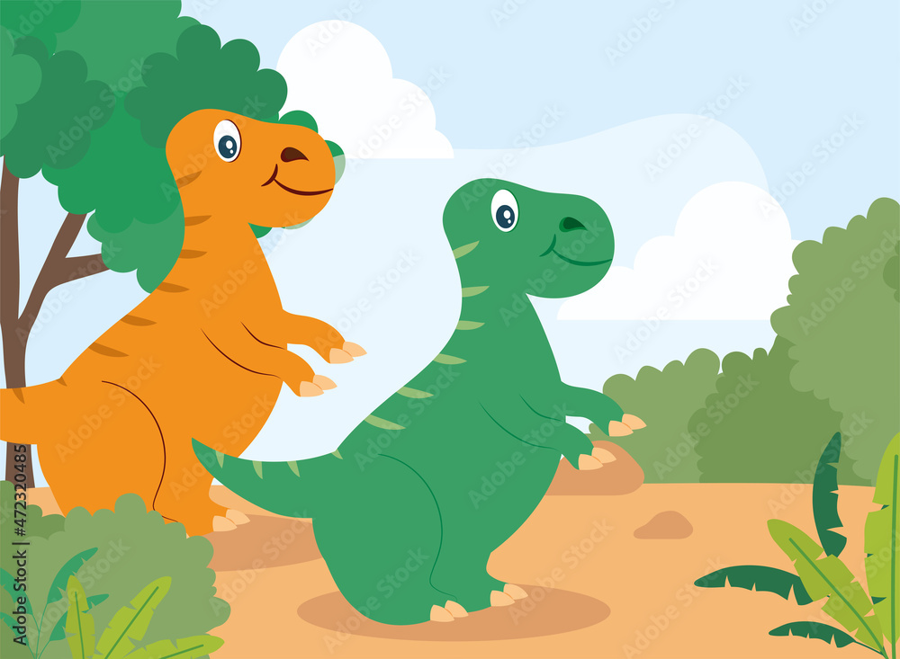 Fototapeta premium two t-rex card