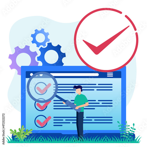 Illustration vector graphic cartoon character of product quality control and logistics