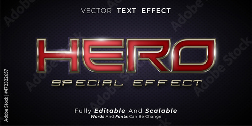 Hero text effect, Editable 3d text style