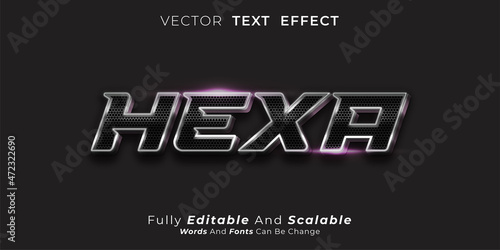 Hexa text effect, Editable three dimension text style