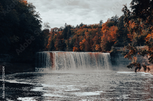 waterfall in autumn