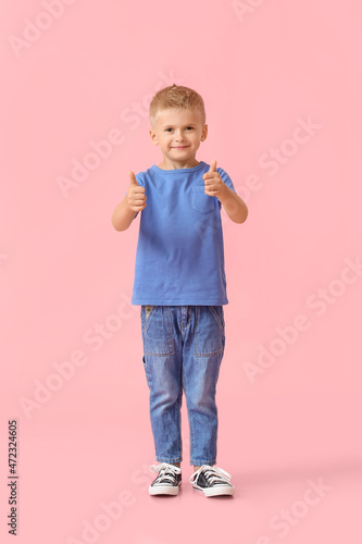 Adorable little boy in blue...