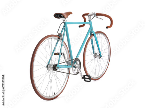 Stylish bicycle on white background