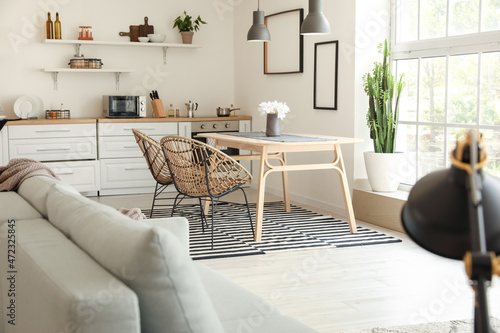 Studio apartment with contemporary kitchen photo