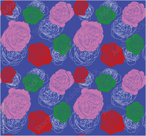 retro style flower seamless wallpaper  pattern