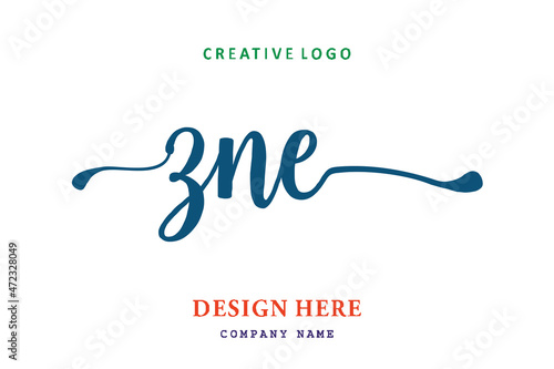 ZNE lettering logo is simple, easy to understand and authoritative photo