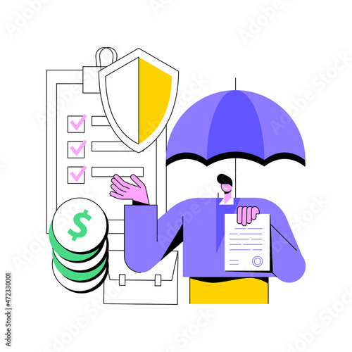 Employment insurance abstract concept vector illustration. Sickness benefits, income replacement, quarantined employee, submit application form, legal document, compensation abstract metaphor.