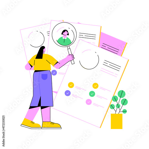 Recruitment agency abstract concept vector illustration. Recruitment provider, head hunting agency, human resources service, employee network, talent acquisition, job listing abstract metaphor.